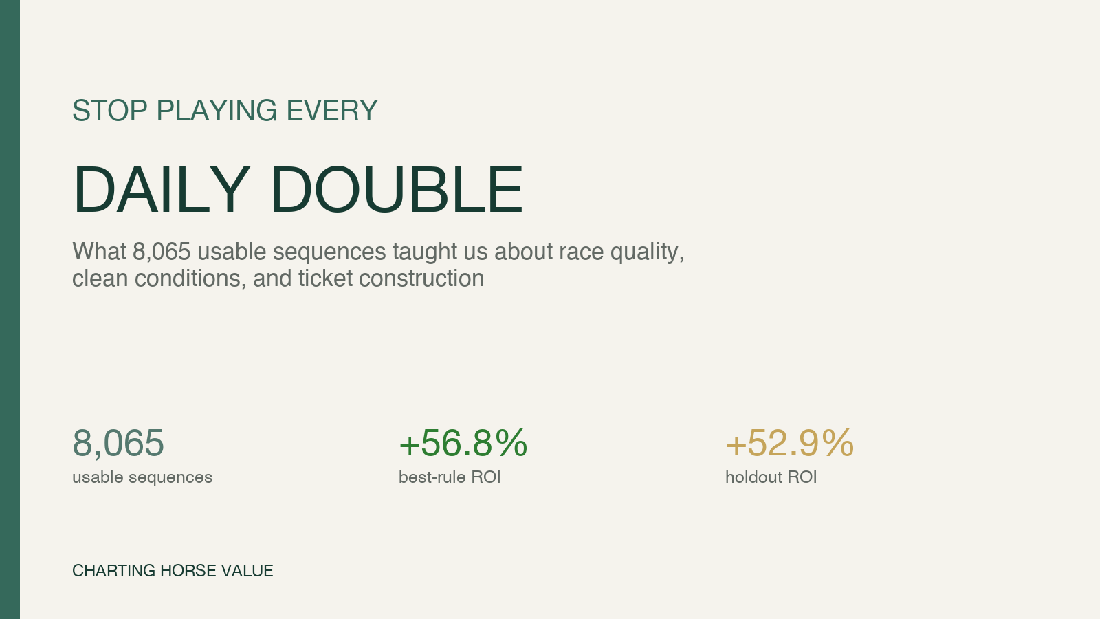 Charting Horse Value Daily Double research: stop playing every sequence and target race quality first